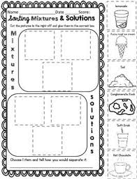 Mixtures And Solutions Activities Notebook Worksheets Science Worksheets Fourth Grade Science Solutions And Mixtures