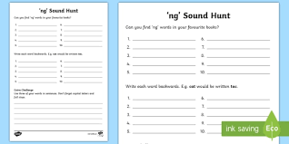 Phonics is the teaching of the sounds that letters make, rather than the names of letters that are taught in the alphabet, because it is the sounds that are useful for reading and writing, not the names. Ng Sound Hunt Activity Teacher Made