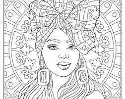 Keep your kids busy doing something fun and creative by printing out free coloring pages. Black Woman Coloring Etsy