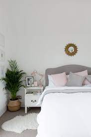 Bed wardrobe bedside tables x2 chest of drawers. Grey White Blush Bedroom Bedroom Interior White Room Decor Master Bedroom Interior