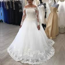Melbournes specialist in plus size wedding dresses. Plus Size Wedding Dresses Lace Long Sleeves Bridal Gowns Off Shoulder Alinanova