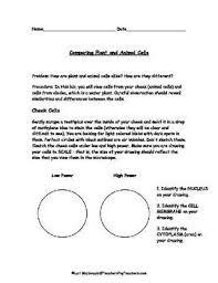 Science projects or science experiments: Plant And Animal Cells Lab Students Will Investigate How Plant And Animal Cells Alike An Middle School Science Resources Animal Cell Survival Kit For Teachers