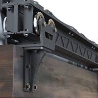 In this picture you can see i have removed the door stop trim. Barn Door Hardware Tracks Handles Pulls Rustica