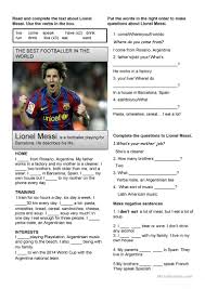 In germany, the family is initially responsible for financing a course of study. Beginner Messi Present Simple English Esl Worksheets For Distance Learning And Physical Classrooms