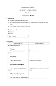 My Lesson Plan In Music Lesson Plan Templates Music Lesson Plans Lesson Plan Examples
