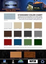 Color Chart Options Bunger Steel