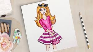 How to draw roses for kids. How To Draw A Stylish Girl Beautiful Girl Drawing Girl Drawing Easy Girl Drawing Easy Drawings