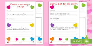 Escoge la carta que necesites y envíasela a tu mejor amiga por whatsapp, facebook o. Ficha De Actividad Carta A Mi Mejor Amigo La Amistad