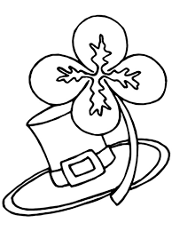 Coloring pages for baby shower. Four Leaf Clover And Traditional Irish Hat Coloring Page Netart