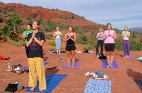 Now the land, so peaceful with waterfalls, twisted trees and big beautiful nature placed flat red rocks. 7 Centers Yoga Arts United States Sedona