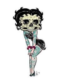 Get images of tattoos on body. Little Tattooed Zombie Betty Boop With Huge Skull Head Tattoo Design Tattooimages Biz