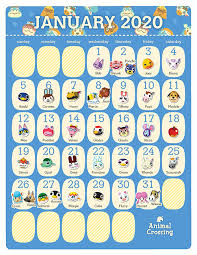 Printable Animal Crossing 2020 Birthday Calendar Rewards My Nintendo Animal Crossing Animal Crossing Characters Birthday Calendar