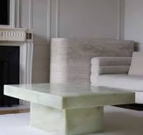 Cara Green Onyx Coffee Table W casters