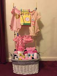 Baby Clothesline Laundry Basket I Made Baby Shower Baskets Diy Baby Shower Gifts Baby Boy Shower