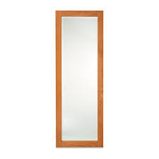 Want to avoid the hassles of hanging a mirror? Shaker Narrow Accent Wood Frame Mirror Solid Hardwood Natural Finish