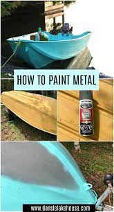 I Spray Painted A Boat Turquoise Boat Makeover Sponsored By Rust Oleum Dans Le Lakehouse Aqua Paint Boat Rustoleum