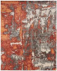 Famous Maker Zara 100517 Rust Steel Area Rug Rugs Area Rugs Abstract Rug Design