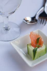 Amuse Bouche Fresh Salmon Cucumber And Sunflower Shoot Photo By Beth Local Milk Www Terramae Org Food And Drink Food American Cuisine