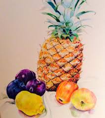 One drawing was to be in colour, one not. Still Life Crayon Drawing Drawing With Crayons