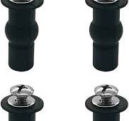 Toilet Seat Screws 4 Pack Universal Expanding Rubber Screw Fixings Blind  Hole Hinges Fittings