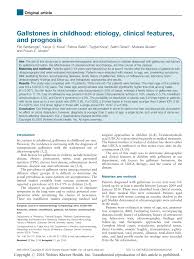 Pdf Gallstones In Childhood Etiology Clinical Features