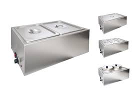 Sybo Stainless Steel Bain Marie Electric Food Warmer And Buffet Server Steam Table Double Section With 2 Wells Pots Pans Food Warmers Steam Tables Buffet Food