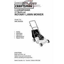 Find lawn mower manuals for your riding mower or push mower and get the information you need to properly service your lawn mower. Craftsman Lawn Mower Parts Manual 944 360452
