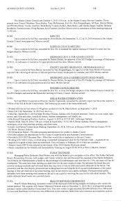 ADAMS COUNTY COUNCIL October 9, 2018 748 The Adams County Council met  October 9, 2018, 8:30 a.m., in the Adams County Service Co