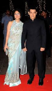 Aamir Khan Wore A Chinese Collar Suit And Wife Kiran Rao Chose An Ice Blue Saree For The Bash Bollywood Celebrities Kiran Rao Vintage Bollywood Aamir khan is an indian film actor, filmmaker, and television talk show host.