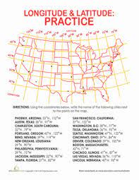 Latitude and longitude practice games kids geo this website explains what latitude and longitude are. Longitude And Latitude Coordinates Worksheet Education Com