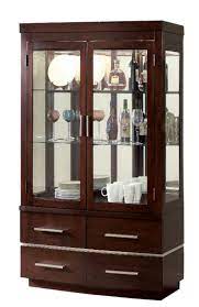Double glass doors with 3 removable interior shelves. Red Barrel Studio Adelbjrno Wood And Glass Lighted Curio Cabinet Wayfair