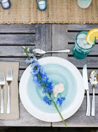 A blue and white striped table runner like this or this is a great choice as it echos the design of the american flag. Blue Coastal Beach Table Setting Decor Ideas For Summer Year Round Shop The Look Coastal Decor Ideas Interior Design Diy Shopping