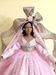 Black Angel Christmas Tree Topper Pink Sparkle African American Christmas Angel Tree Topper Ooak Handcrafted Black Angel Personalized Hang Tag Free Pink Christmas Decorations Pink Ornament Christmas Angels