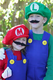 How To Make Mario And Luigi Costumes Tutorial Smashed Peas Carrots Kids Mario Costume Mario And Luigi Costume Mario Halloween Costumes