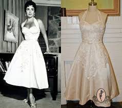 Pinup Bride Elizabeth Taylor Short Wedding Dress Halter Sweetheart Neckline Lace Sample Short Wedding Dress Celebrity Wedding Dresses Halter Wedding Dress