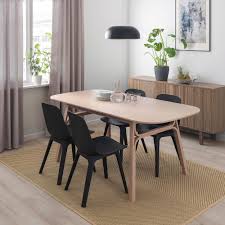 Voxlov Odger Table And 4 Chairs Bamboo Anthracite Ikea Ikea Dining Table Dining Table Table
