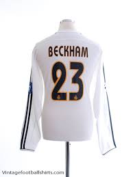 To free download dream league soccer kits real madrid 2020 click on the. 2003 04 Real Madrid Cl Home Shirt Beckham 23 L S M For Sale