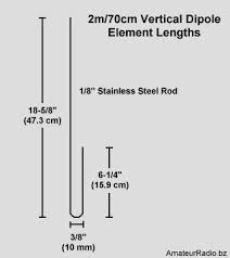 2m 70cm Vertical Dipole Element Lengths Dipole Antenna