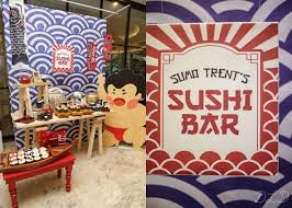 Trent S Japanese Sushi Themed Party 1st Birthday Japanese Theme Parties Asian Party Themes Asian Party