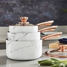 Unique Home Interior Tower 3 Piece Non Stick Cookware Set Wayfair Co Uk In 2020 Gold Kitchen Accessories Rose Gold Kitchen Gold Kitchen