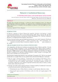 In australia, this is enshrined in our constitution through the separation of powers. Pdf Malaysia S Constitutional Democracy Ainul Adzellie Hasnul Academia Edu