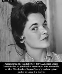 Actress Sue Randall, best known as Miss Landers