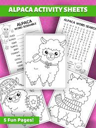 Fun Alpaca Activity Sheets Printables Activity Sheets Alpaca Free Printable Activities