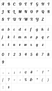 Blendascript Font Character Map Free Fonts Download Typography Fonts Character Map