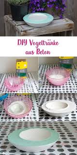 Diy Vogeltranke Aus Beton Selber Giessen Vogelbad Diy Vogelbad Garten Deko