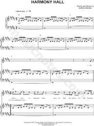 Vampire Weekend Harmony Hall Sheet Music In B Major Download Print Sku Mn0193019