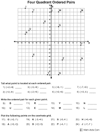 Four Quad Ordered Pairs Jpg 2058 2724 Math Worksheets Middle School Math Graphing Worksheets