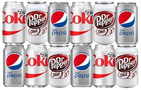 Assortment Of Diet Soda Coke Pepsi Dr Pepper Drinks Refrigerator Restock Kit Pack Of 12 Dr Pepper Pepsi Ginger Ale Drinks