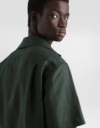 Dolce & Gabbana Three-button short-sleeved linen shirt