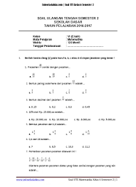 Soal uts matematika kelas 5 semester 1 dan kunci jawabannya. Soal Uts Matematika Kelas 5 Semester 2